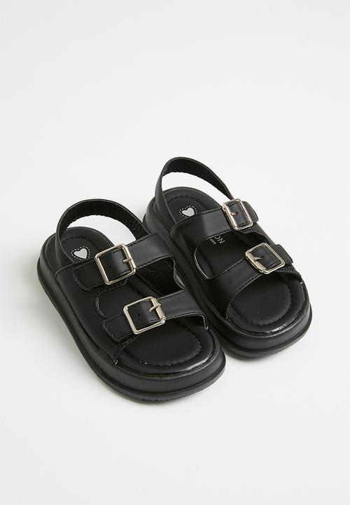 Pop Candy - Twin buckle sandals - black