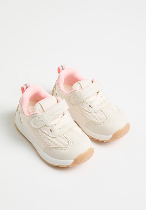 Pop Candy -  Adjustable strap sneakers - pink & off white