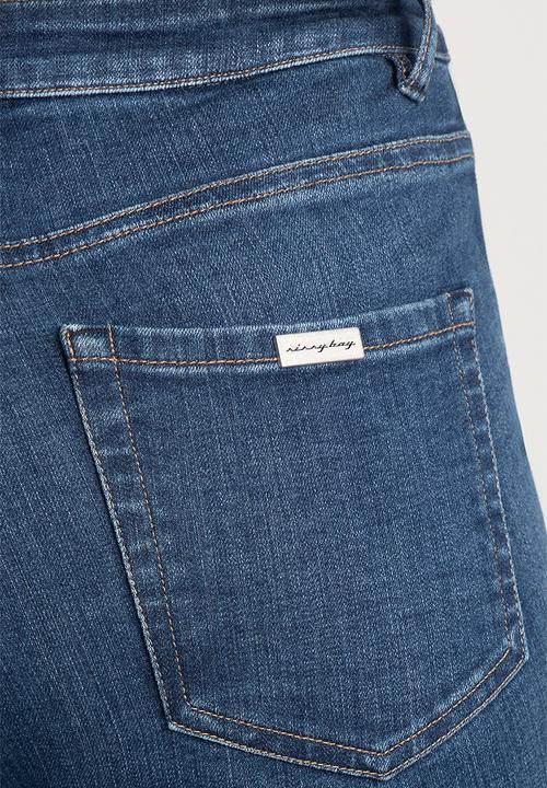 SISSY BOY - Amy-Lee: High Skinny Flare With Patch Pockets - Dark Vintage