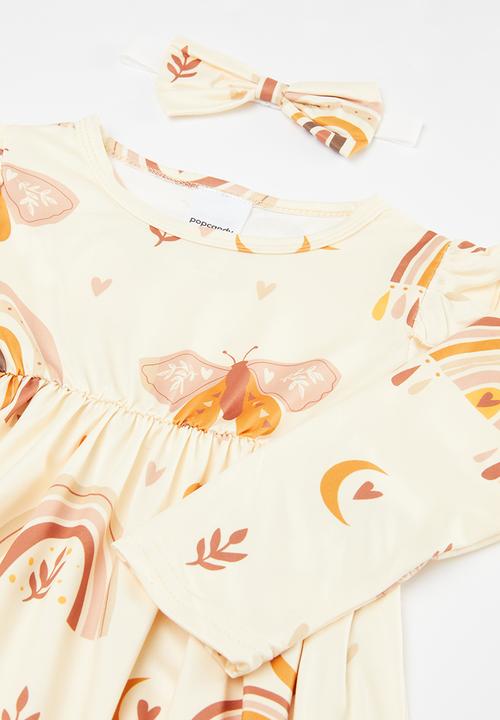 Pop Candy - Printed dress & headband set - ecru
