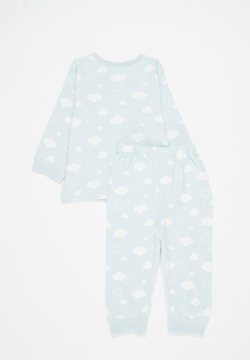 Pop Candy - Printed cloud top & bottom set - blue
