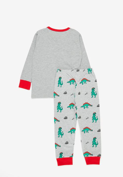 Pop Candy - Printed pj set - grey & green