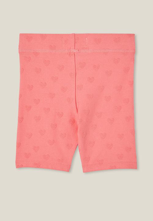 Cotton On - Hailey bike short - orange coral/hearts