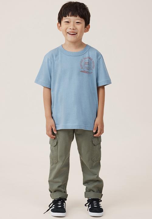 Cotton On - Jonny short sleeve print tee - dusty blue/retro gamer club