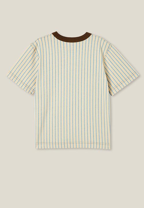 Cotton On - Jonny short sleeve print tee - rainy day stripe/west coast