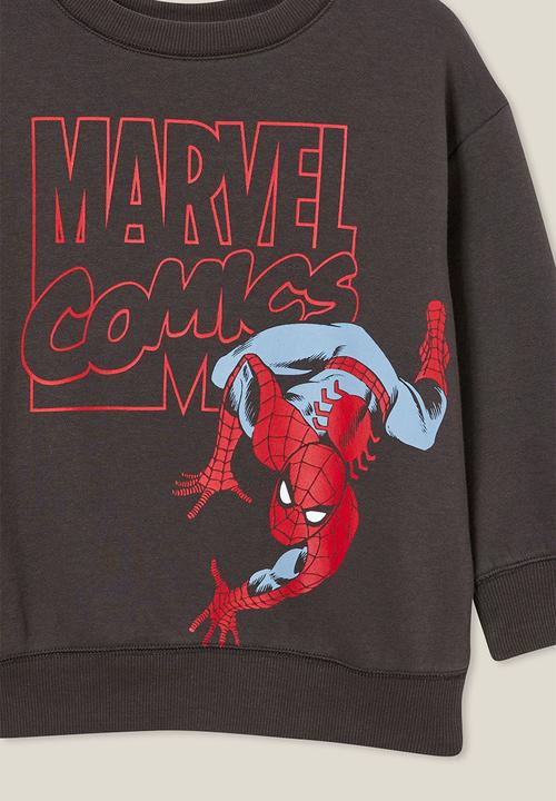 Cotton On - License felix fleece crew neck - lcn mar phantom/spiderman climb