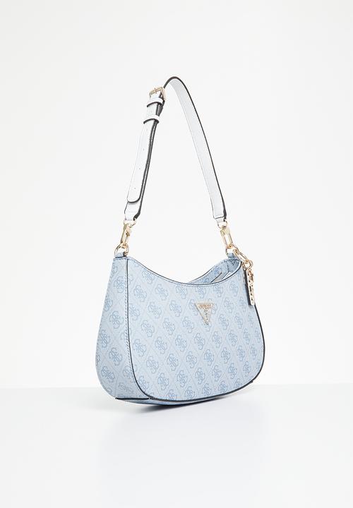 GUESS - Noelle top zip shoulder bag - light blue logo