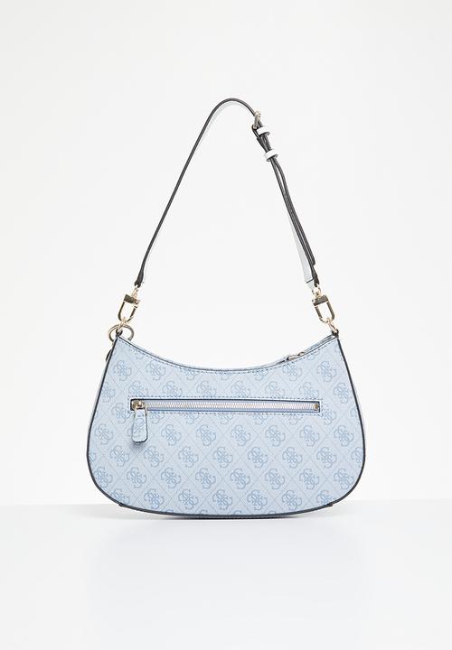 GUESS - Noelle top zip shoulder bag - light blue logo