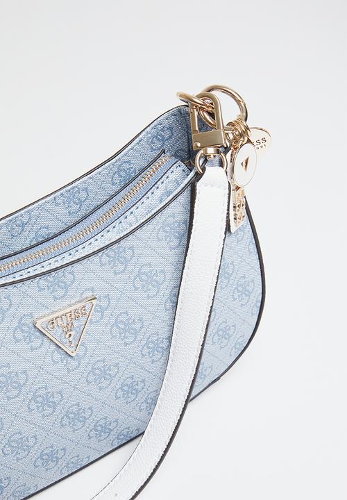 GUESS - Noelle top zip shoulder bag - light blue logo