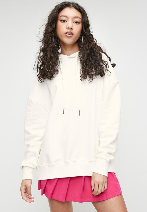 Blake - Back button oversized hoody - off white