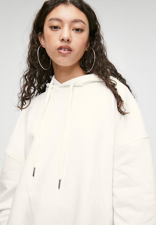 Blake - Back button oversized hoody - off white