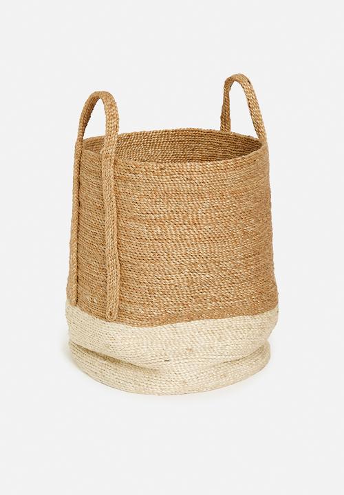 Hertex Fabrics - Trenza laundry basket - bleach