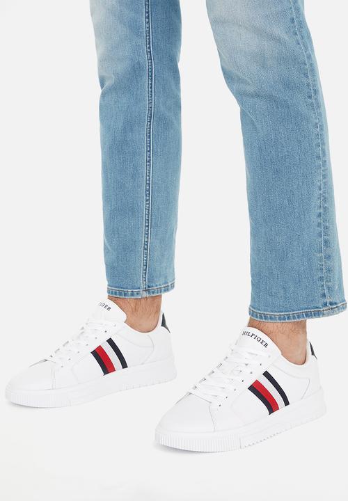 Tommy Hilfiger - Supercup lth stripes ess - white