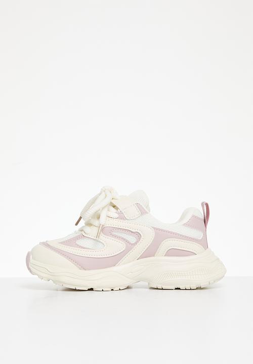 Pop Candy - Lace up colour block sneakers - pink