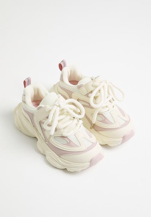 Pop Candy - Lace up colour block sneakers - pink