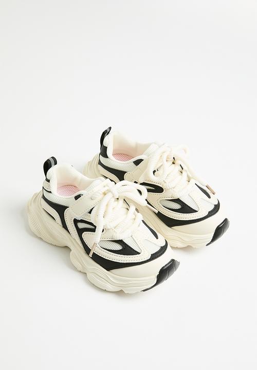 Pop Candy - Lace up colour block sneakers - black