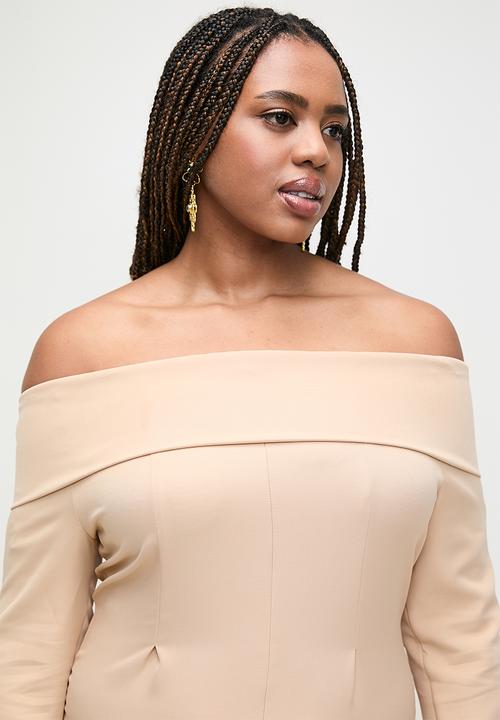 MILLA - Bardot tieback wide leg jumpsuit - neutral
