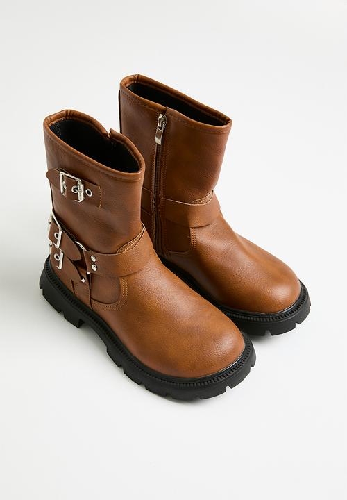 Pop Candy - Buckle mid-length boots - burnt caramel