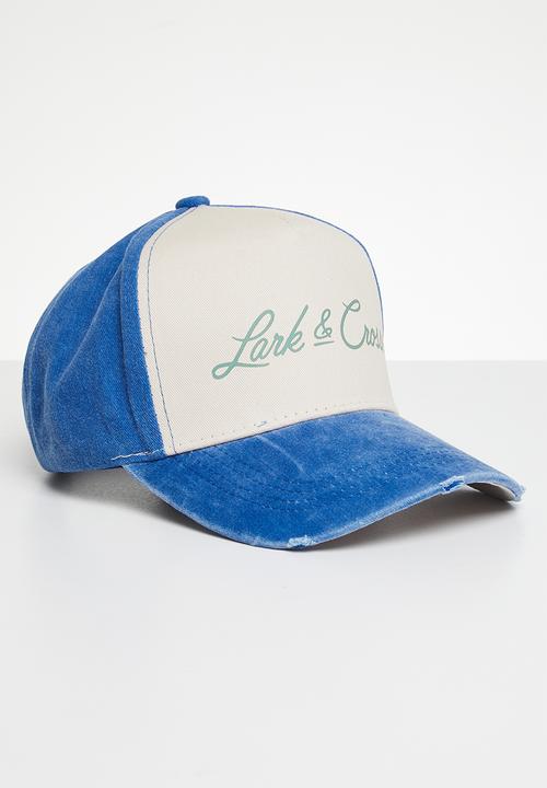 Lark & Crosse - Tate peak cap - cream/blue