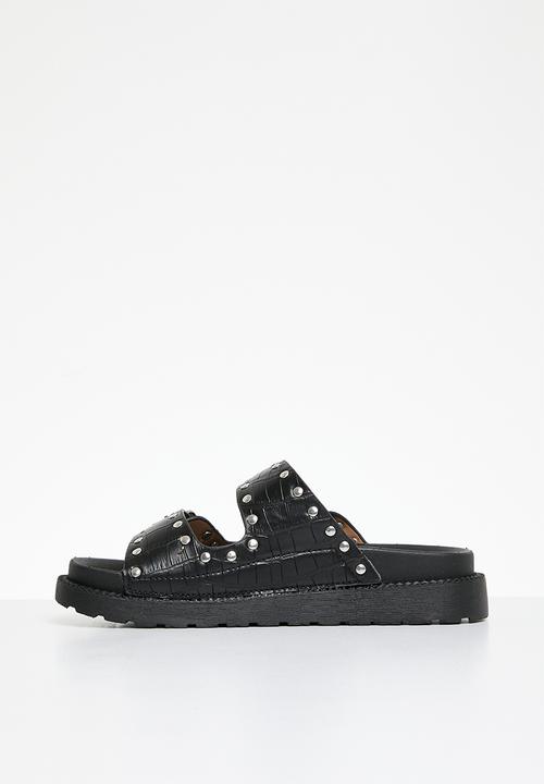 Pop Candy - Twin buckle sandals - black