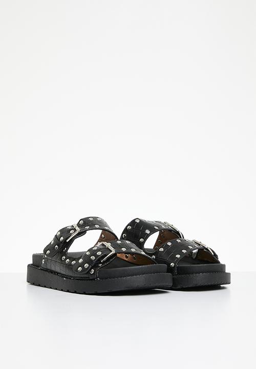 Pop Candy - Twin buckle sandals - black
