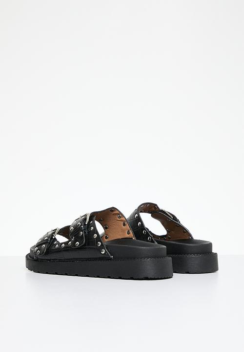 Pop Candy - Twin buckle sandals - black