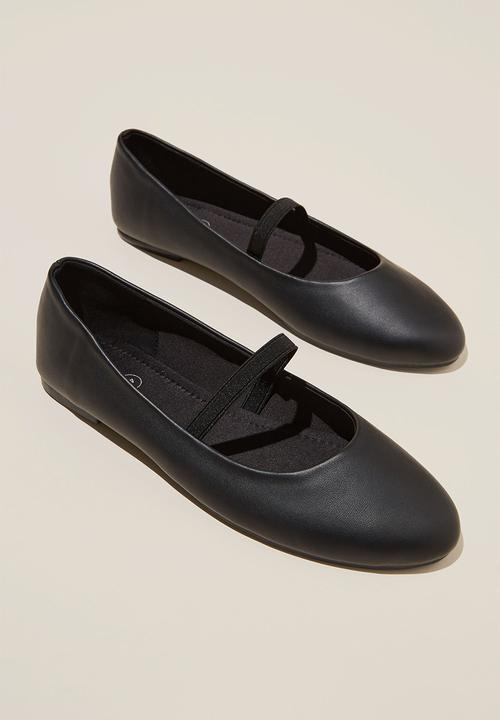 Cotton On - Blair mary jane ballerina - black smooth