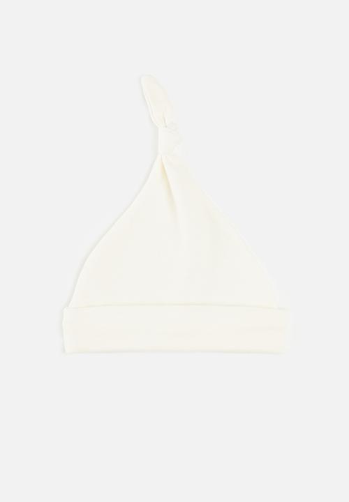 Pop Candy - 3 Pack knotted beanie set - beige & white