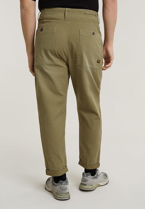 G-STAR - Pleated Chino Relaxed Draper dobby - smoke olive