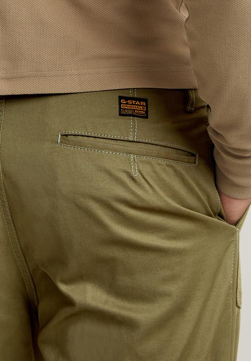 G-STAR - Regular Straight Pocket Chino Draper dobby - smoke olive