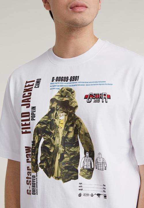 G-STAR - Modelkit print boxy r t Signe jersey o - white field jacket