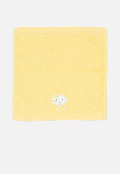 Pop Candy - 4 Pack face towel set - grey & yellow