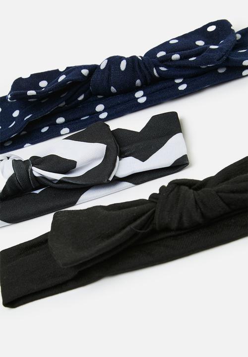 Pop Candy - 3 Pack headband set - black & white