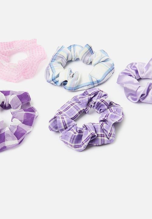 Pop Candy - 5 Pack scrunchies set - purple