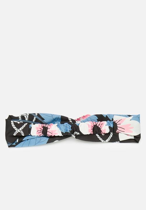 Pop Candy - Printed criss cross hairband - black