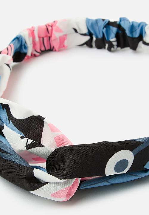 Pop Candy - Printed criss cross hairband - black