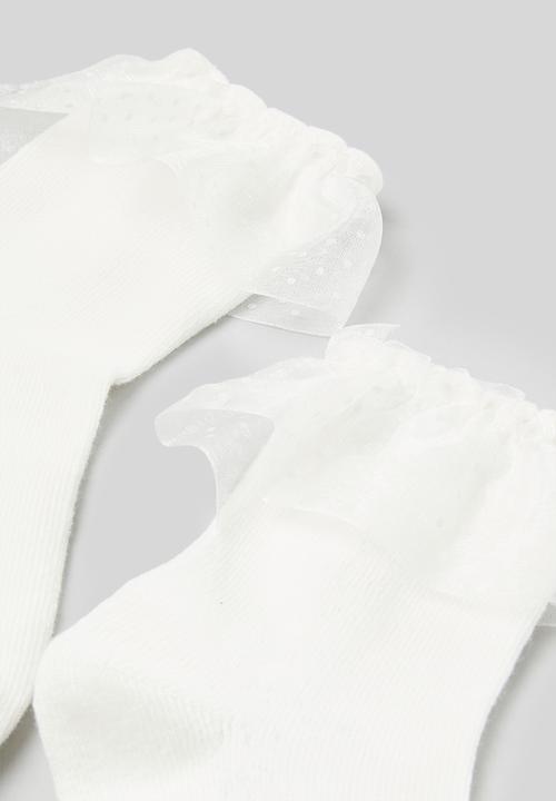 Pop Candy - Frilled socks - white