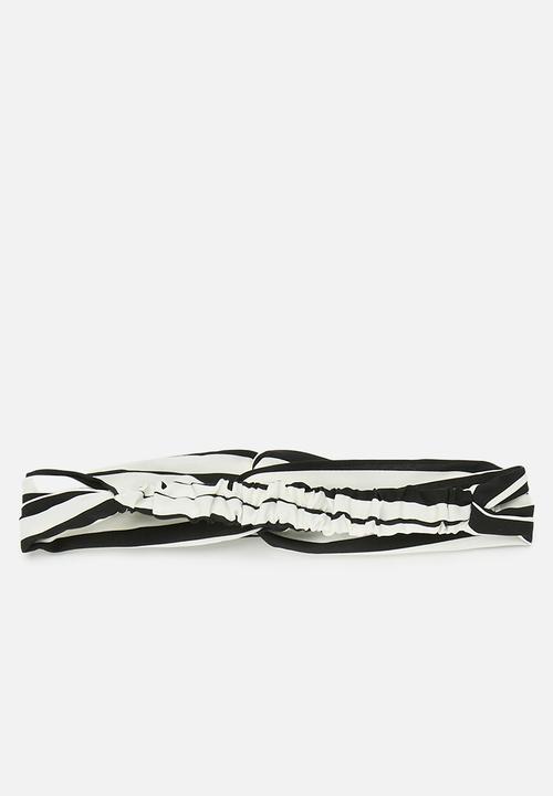 Pop Candy - Striped hair band - black & white