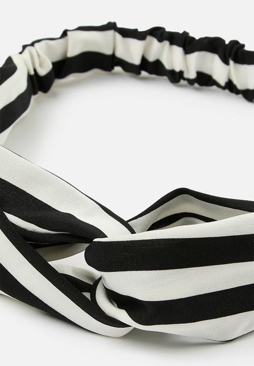 Pop Candy - Striped hair band - black & white