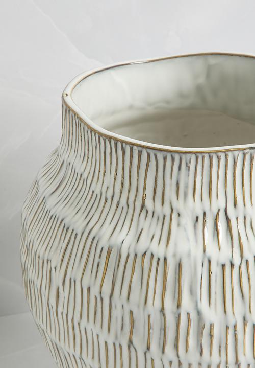 Silk By Design - Botanic ceramic planter - white