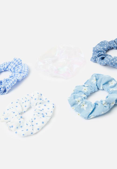 Pop Candy - 5 Pack scrunchie set - blue