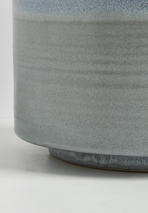 Silk By Design - Glazed ceramic planter - blue