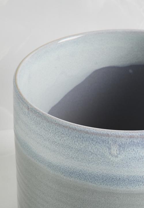 Silk By Design - Glazed ceramic planter - blue