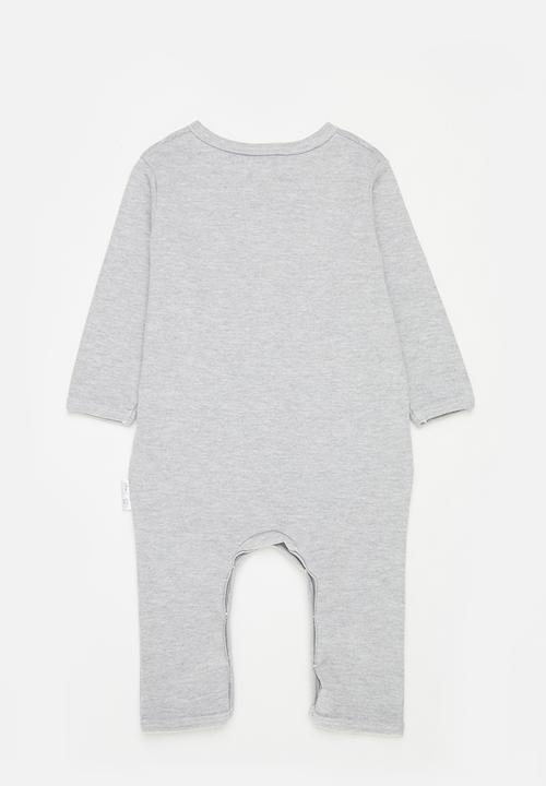 Little Lumps - Tab footless babygrow - grey