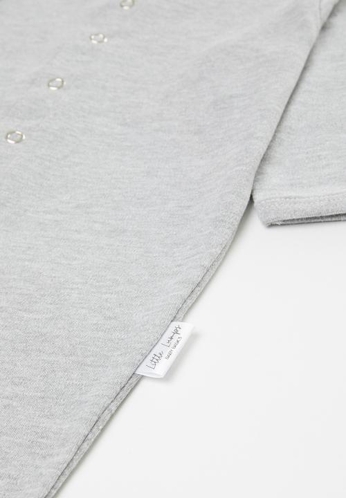 Little Lumps - Tab footless babygrow - grey