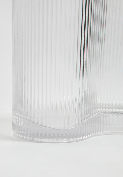 Silk By Design - Ripple ribbed vase - clear