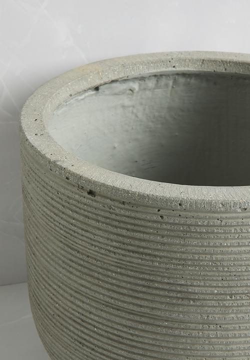 Silk By Design - Sienna ribbed planter - dove
