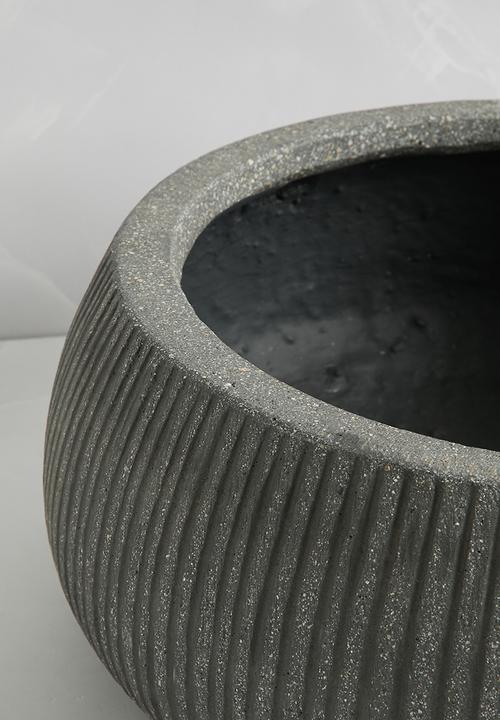 Silk By Design - Plump ribbed planter - grey