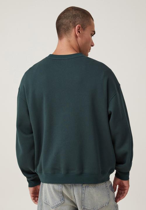 Cotton On - Box Fit Crew Sweater - Pine Needle Green
