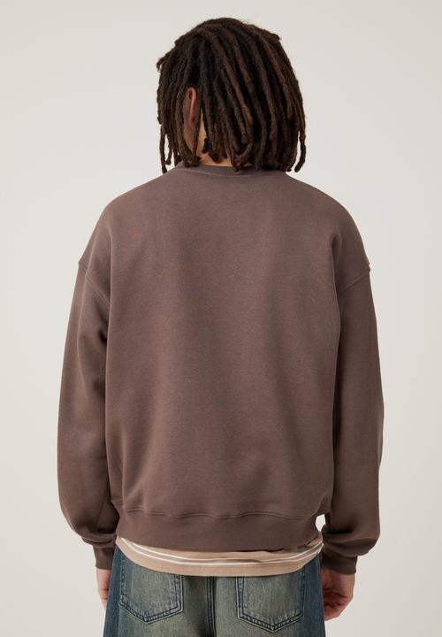 Cotton On - Box fit crew sweater - washed chocolate